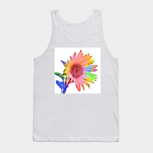 Cartoon Colored Sunflower Tank Top